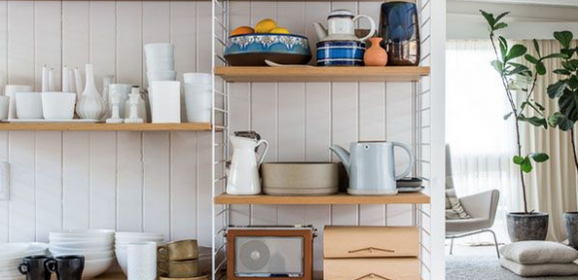 北欧キッチン雑貨収納 オープン食器棚のおしゃれな収納方法